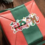 Personalized Santa Claus Reindeer Snowman Design Set of 2 Christmas Waterproof Stickers Labels with Name Christmas Decor Party Favors for Family Kids