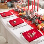 Tovagliolo riutilizzabile personalizzato in cotone con nome e design Babbo Natale decor da tavola regalo di Natale per amici e famiglia