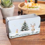Personalized Cute 1-6 Cartoon Animals Snowflake Food-Grade Metal Biscuit Tin Storage Box with Name Christmas Gift for Family Kids