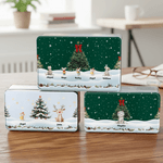 Personalized Cute 1-6 Cartoon Animals Snowflake Food-Grade Metal Biscuit Tin Storage Box with Name Christmas Gift for Family Kids