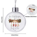 Personalised Our First Christmas 1-6 Stockings Christmas Ball Ornament with Name and Year Home Decor Christmas Gift for Family Friends
