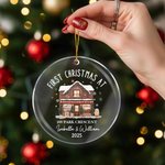 Personlig første jul i huset Akrylpynt med navn, adresse og årstall Tredekorasjon Julegave til familie, venner og nyinnflyttede