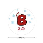 Personalized Snowflake Santa Hat Initial Waterproof Stickers Labels with Name Gift Decor Christmas Party Favors for Kids