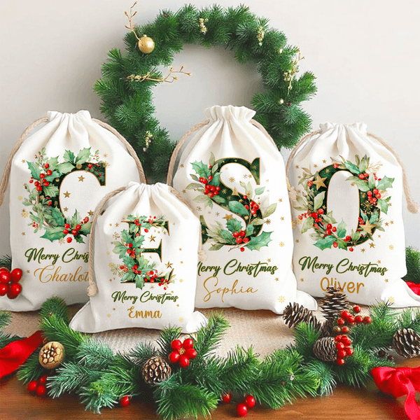 Sac à dos en toile avec prénom Cadeau de Noël pour les amis et la famille