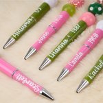 Personalised Glitter Beaded Ballpoint Sorority Pens with Name and Year Set of 2 Big Little Gifts for Sorority Members