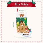 Personalized Multicolor Christmas Tree Gingerbread Man Christmas Stocking with Initial Christmas Home Decor Birthday Gift for Friend Family