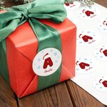 Personalized Snowflake Santa Hat Initial Waterproof Stickers Labels with Name Gift Decor Christmas Party Favors for Kids