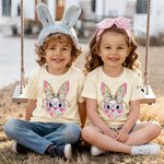 T-shirt Sweatshirt personnalisé avec nom Lapin de Pâques pailleté Multicolore Cadeau d'anniversaire de Pâques pour enfants Amis