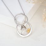 Personalized Exquisite Moon Sun Ring Holder Necklace with Text Wedding Mother's Day Nurse Appreciation Gift for Woman Wife Nurse Doctor