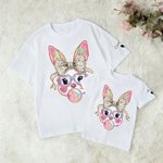 T-shirt Sweatshirt personnalisé avec nom Lapin de Pâques pailleté Multicolore Cadeau d'anniversaire de Pâques pour enfants Amis