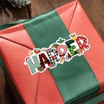 Personalisierte Weihnachtsmannmütze Elch Weihnachten Brief Satz von 2 wasserdichte Aufkleber mit Namen Geschenk Dekoration Weihnachtsfeier Favor für Kinder Familie Freunde
