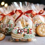 Personalisierte Weihnachtsmannmütze Elch Weihnachten Brief Satz von 2 wasserdichte Aufkleber mit Namen Geschenk Dekoration Weihnachtsfeier Favor für Kinder Familie Freunde