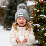 Personalised Multicolor Snowman Reindeer Santa Claus Cute Pom-Pom Soft Knitted Beanie Hat with Name Winter Accessory Birthday Gift for Boys Girls