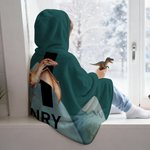 Personalised Dinosaur Multiple Colours Soft Throw Hooded Blanket with Name and Initial Christmas Birthday Gift for Family Friend Kid