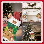 Personalized Multicolor Christmas Tree Gingerbread Man Christmas Stocking with Initial Christmas Home Decor Birthday Gift for Friend Family