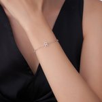 Personligt minimalistiskt zirkoninitialarmband födelsedag julbröllopspresent för flickvänner vänner brudtärnor
