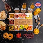 Gepersonaliseerde Gegraveerde Naam Acacia Marmer 11 stuks Snijplank Onderleggers Set met Keramische Kom Made in USA Housewarming Gift voor familie Vriend