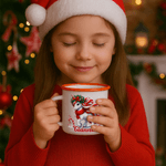 Personalized Christmas Fantasy Unicorn 12 oz Enamel Mug with Name Christmas Gift for Family Kids