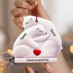 Personalized Cute Hug Bear Acrylic Ornament with Lover Heart and 2-9 Names Home Tree Decor Christmas Gift for Family Friends 2