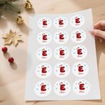 Personalized Snowflake Santa Hat Initial Waterproof Stickers Labels with Name Gift Decor Christmas Party Favors for Kids
