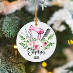 Personalised Hair Styling Tools Ceramic Ornament with Name Christmas Tree Decor Gift for Hairstylist Barber