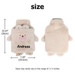 Personalized Cute Animal Name 25 oz Hot Water Bottle with Fluffy Cover Home Warmth Travel Birthday Christmas Gift for Kids Friends