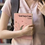 Personalized God Says I Am Name Meaning on Bible Verse A5 Leather Cover Notebook Baptism Thanksgiving Gift for Family Christians