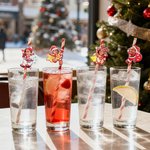 Personalized Santa Claus Elk Photo Straw Topper Accessories for Stanley Tumbler Cup Party Favor Christmas Gift for Family Friend