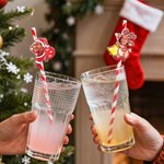 Personalized Santa Claus Elk Photo Straw Topper Accessories for Stanley Tumbler Cup Party Favor Christmas Gift for Family Friend