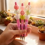 Personalised Glitter Beaded Ballpoint Sorority Pens with Name and Year Set of 2 Big Little Gifts for Sorority Members