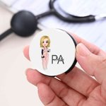 Personalised Cartoon Nurse Character Stethoscope ID Tag with Title and Name Nurse Week Appreciation Gift for Medical Staff