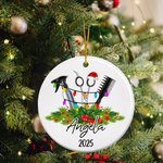 Personalised Hair Styling Tools Ceramic Ornament with Name Christmas Tree Decor Gift for Hairstylist Barber