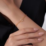 Personligt minimalistiskt zirkoninitialarmband födelsedag julbröllopspresent för flickvänner vänner brudtärnor
