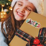 Personalisierte Weihnachtsmannmütze Elch Weihnachten Brief Satz von 2 wasserdichte Aufkleber mit Namen Geschenk Dekoration Weihnachtsfeier Favor für Kinder Familie Freunde