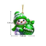 Gepersonaliseerde Multikleur Schattig Sneeuwpop Ornament met Naam Kerstboomdecoratie Huisdecoratie Kerst Cadeau voor Vrienden en Familie