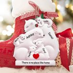 Personalized Cute Hug Bear Acrylic Ornament with Lover Heart and 2-9 Names Home Tree Decor Christmas Gift for Family Friends 5