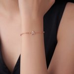 Personligt minimalistiskt zirkoninitialarmband födelsedag julbröllopspresent för flickvänner vänner brudtärnor