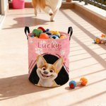 Personalised 3D Cartoon Dog Paws Collapsible Large Capacity Laundry Storage Basket with Name Pet Birthday Housewarming Gift for Pet Owners