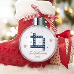 Personalizado copo de nieve Crucigrama Arte Acrílico Navidad Bola Ornamento con el texto y el año Inicio Árbol Decoración Navidad Regalo para Amigos de la Familia 6