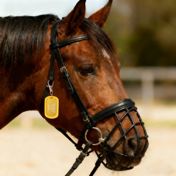 Personalised Multicolour Name ID Horse Emergency Tag with Text Horse Harness Decor Birthday Gift for Horse Owners