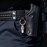 Personlig skytsengel velsignet nøkkelring med skiltnummer og kort bursdagsoppskattning julegave til politiet