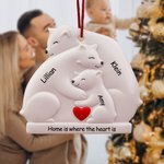 Personalized Cute Hug Bear Acrylic Ornament with Lover Heart and 2-9 Names Home Tree Decor Christmas Gift for Family Friends 3