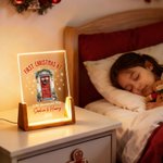 Spersonalizowana akrylowa lampka nocna LED dla nowego domu z imieniem i drewnianą podstawą Dekoracja domu Parapetówka Pierwszy prezent świąteczny dla dzieci Rodzina Przyjaciele