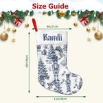 Personalised Toile De Jouy Santa Claus Reindeer Nutcracker Christmas Stocking with Name Home Decor Christmas Gift for Kids Family Friends