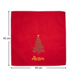Tovagliolo rosso in  100% cotone personalizzato con nome design dell'albero di Natale decorazione da tavola regalo di Natale per famiglia