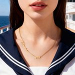 Personalisierte Kreuzfahrtschiff Halskette mit Namen zierlich Schmuck Reisen Geburtstag Jahrestag Geschenk für Frauen Mädchen Matrosen