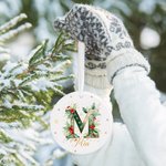 Spersonalizowana ceramiczna ozdoba świąteczna z imieniem i nazwiskiem na choinkę Prezent świąteczny dla przyjaciela rodziny