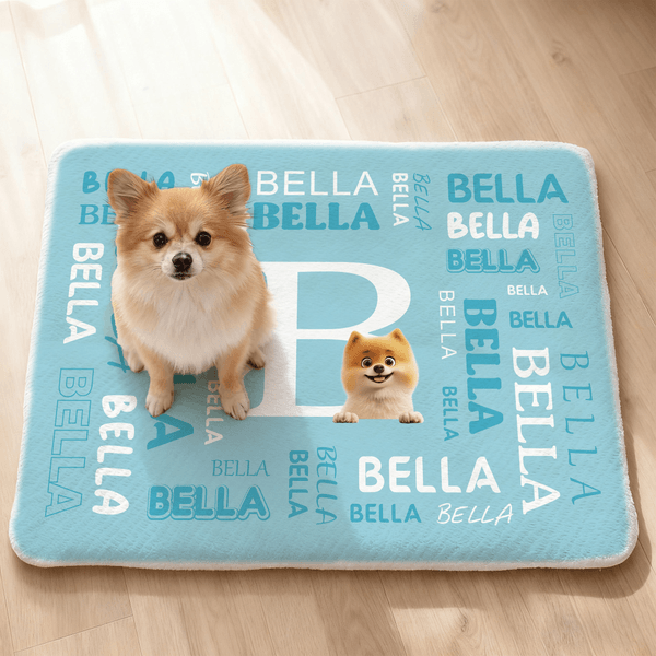 Personalizado multicolor 3D de dibujos animados perro gato suave estera del animal doméstico con el nombre del animal doméstico cumpleaños adopción aniversario regalo de Navidad para los amantes de la