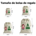 Bolsa de regalo personalizada con personaje de dibujos animados y árbol de Navidad con texto y nombre regalo navideño para niños familia y amigos