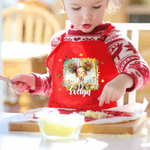 Personalised Multicolour Cute Cartoon Quirky Girl Kid Apron Chef Hat Set with Name Christmas Children's Day Birthday Gift for Girls